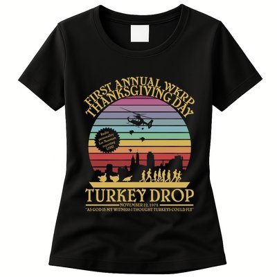 Wkrp Thanksgiving Turkey Drop Funny Womens T-Shirt