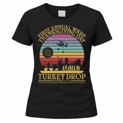 Wkrp Thanksgiving Turkey Drop Funny Women's T-Shirt