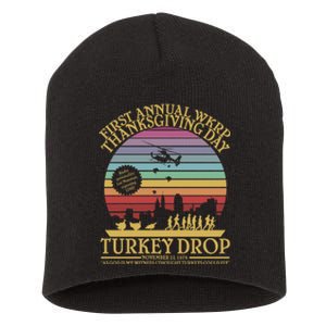 Wkrp Thanksgiving Turkey Drop Funny Short Acrylic Beanie