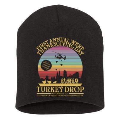 Wkrp Thanksgiving Turkey Drop Funny Short Acrylic Beanie