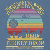 Wkrp Thanksgiving Turkey Drop Funny Garment-Dyed Sweatshirt