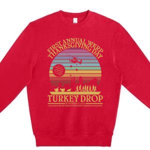 Wkrp Thanksgiving Turkey Drop Funny Premium Crewneck Sweatshirt