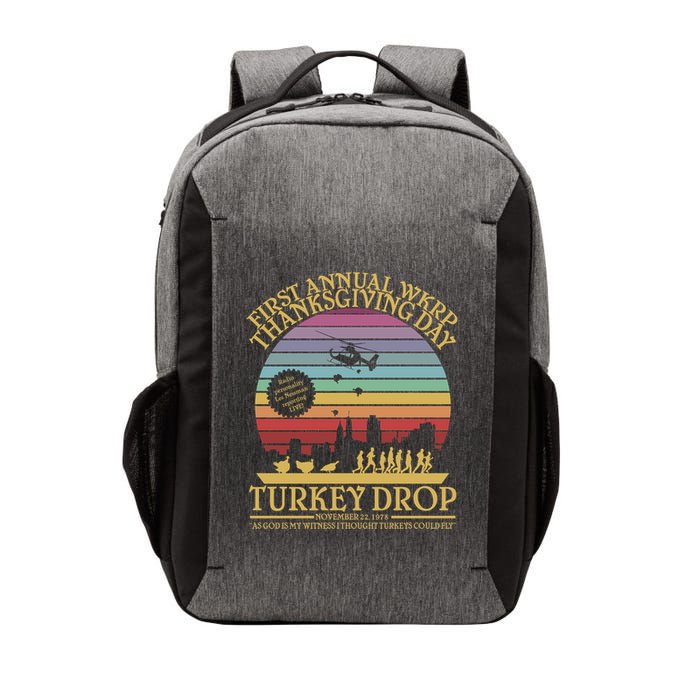 Wkrp Thanksgiving Turkey Drop Funny Vector Backpack