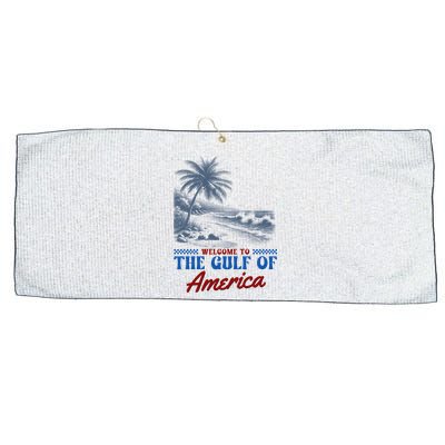 Welcome To The Gulf Of America Large Microfiber Waffle Golf Towel