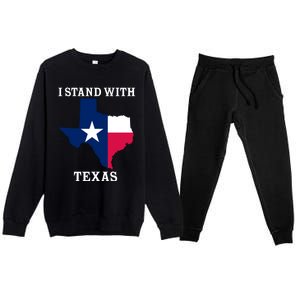 Welcome To Texas I Stand With The Texas Flag Premium Crewneck Sweatsuit Set