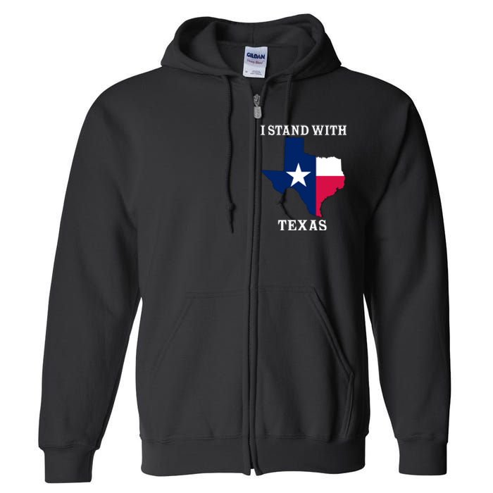 Welcome To Texas I Stand With The Texas Flag Full Zip Hoodie