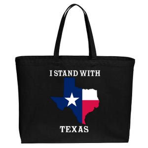 Welcome To Texas I Stand With The Texas Flag Cotton Canvas Jumbo Tote