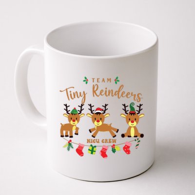 Women Team Tiny Reindeers Nicu Nurse Christmas Pajamas Coffee Mug