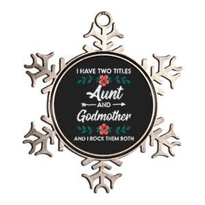 Wo Two Titles Aunt Godmother Mothers Day Aunty Auntie Wo Metallic Star Ornament