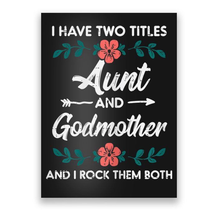 Wo Two Titles Aunt Godmother Mothers Day Aunty Auntie Wo Poster