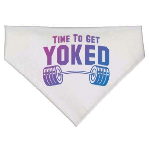 Weightlifting Time To Get Yoked Workout Gym Weight Lifting Meaningful Gift USA-Made Doggie Bandana