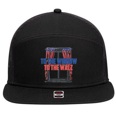 Window To The Walz Harris President Kamala Harris Waltz 2024 7 Panel Mesh Trucker Snapback Hat