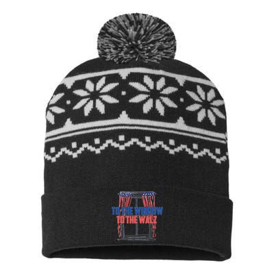 Window To The Walz Harris President Kamala Harris Waltz 2024 USA-Made Snowflake Beanie