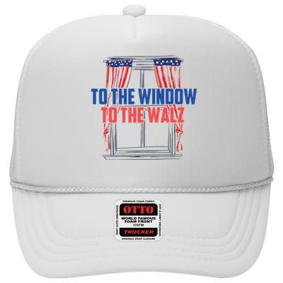 Window To The Walz Harris President Kamala Harris Waltz 2024 High Crown Mesh Back Trucker Hat