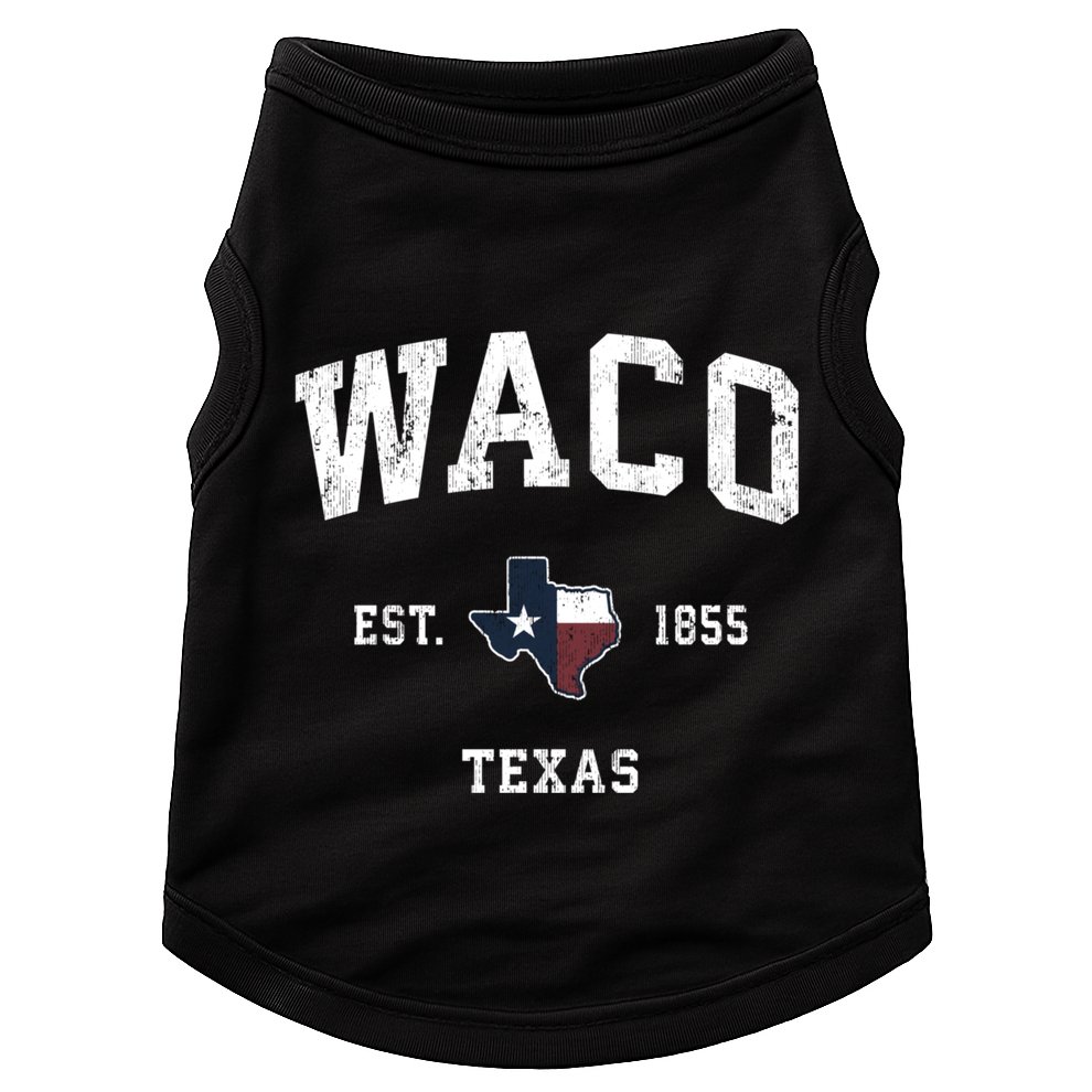 Waco Texas Tx Vintage State Flag Sports Doggie Tank