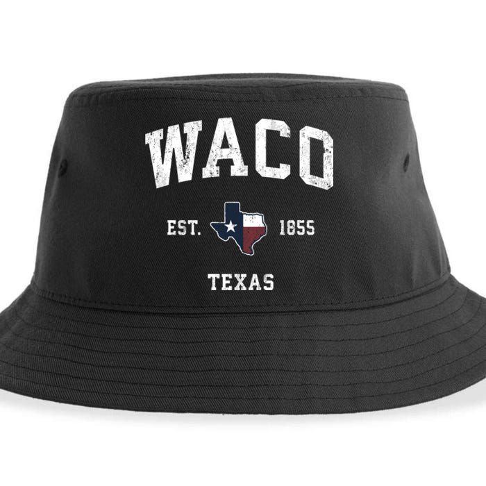 Waco Texas Tx Vintage State Flag Sports Sustainable Bucket Hat