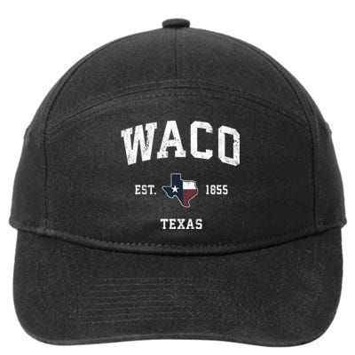 Waco Texas Tx Vintage State Flag Sports 7-Panel Snapback Hat