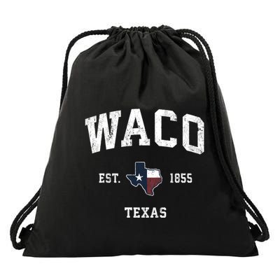 Waco Texas Tx Vintage State Flag Sports Drawstring Bag