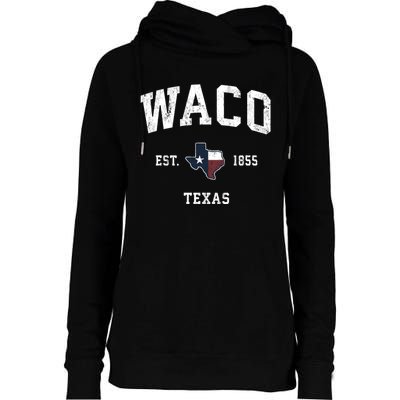 Waco Texas Tx Vintage State Flag Sports Womens Funnel Neck Pullover Hood