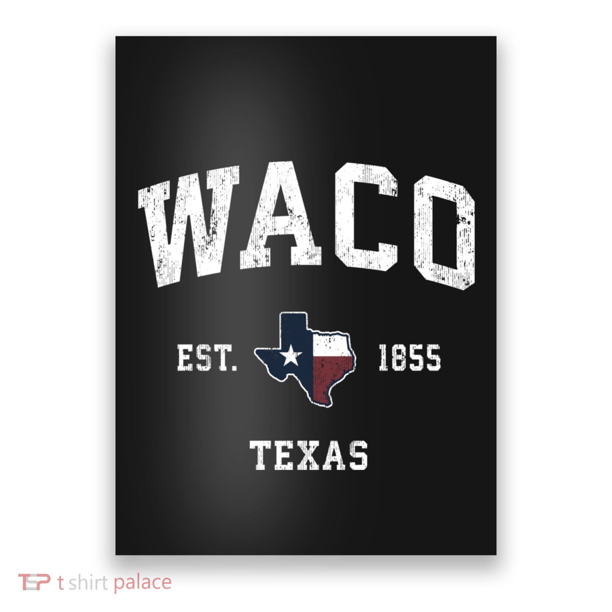 Waco Texas Tx Vintage State Flag Sports Poster