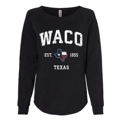 Waco Texas Tx Vintage State Flag Sports Womens California Wash Sweatshirt