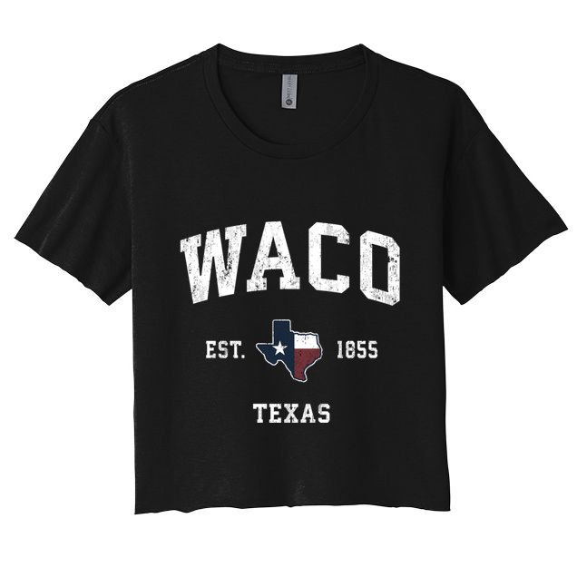 Waco Texas Tx Vintage State Flag Sports Crop Top