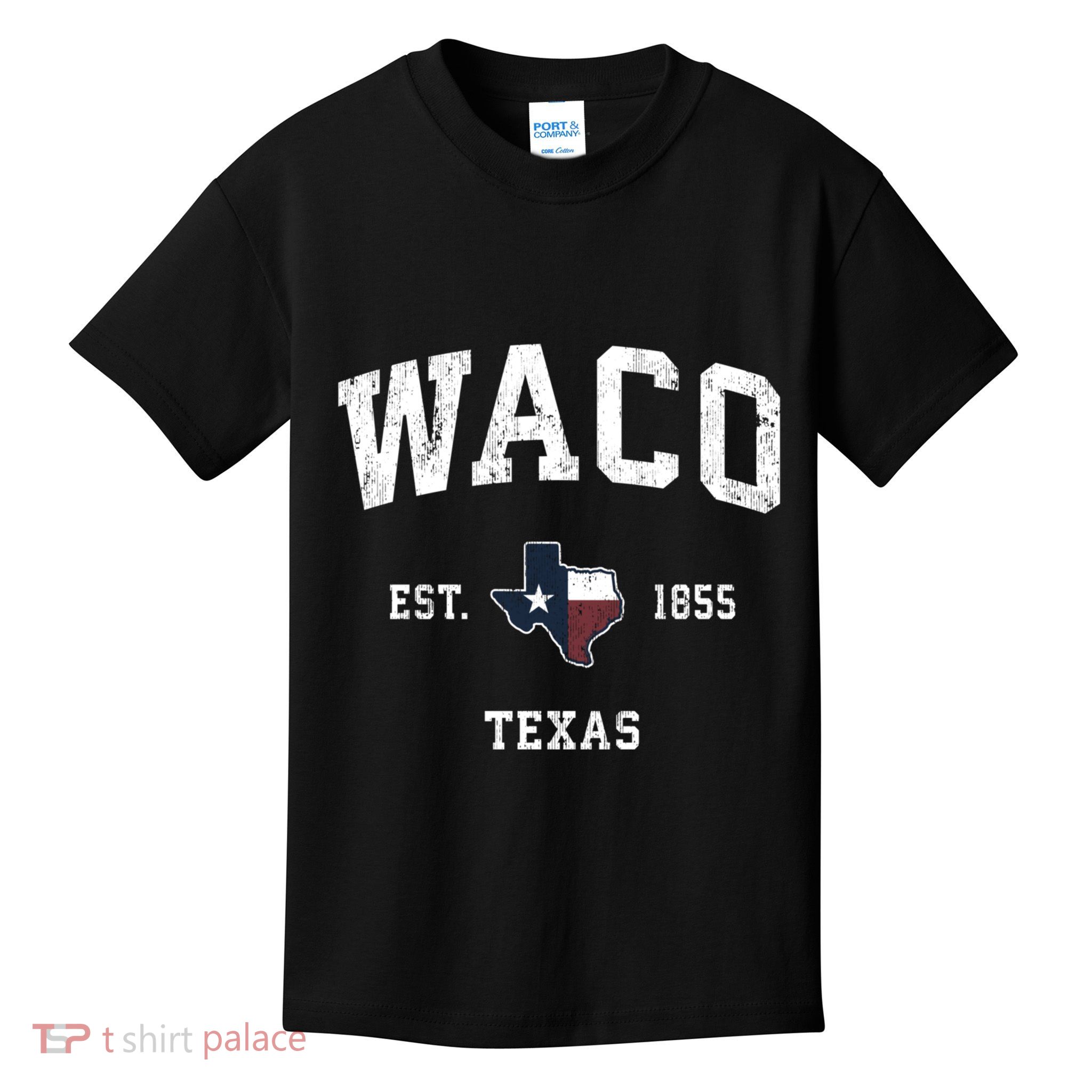 Waco Texas Tx Vintage State Flag Sports Kids T-Shirt