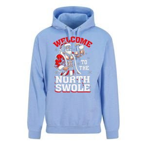 Welcome To Thenorth Swole Christmas Weightlifting Workout Unisex Surf Hoodie