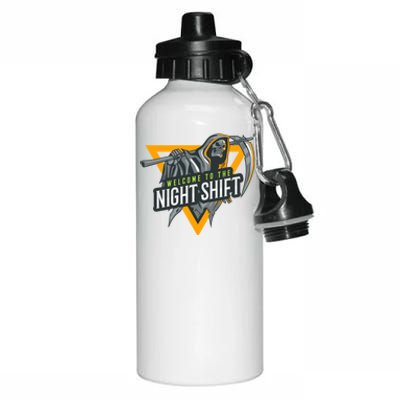 Welcome To The Night Shift Swagazon Associate Night Shifter Gift Aluminum Water Bottle 