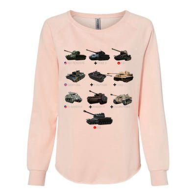 World Tanks Type American Enthusiast Military Lover Machine Womens California Wash Sweatshirt