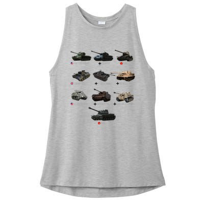 World Tanks Type American Enthusiast Military Lover Machine Ladies PosiCharge Tri-Blend Wicking Tank