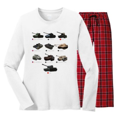 World Tanks Type American Enthusiast Military Lover Machine Women's Long Sleeve Flannel Pajama Set 