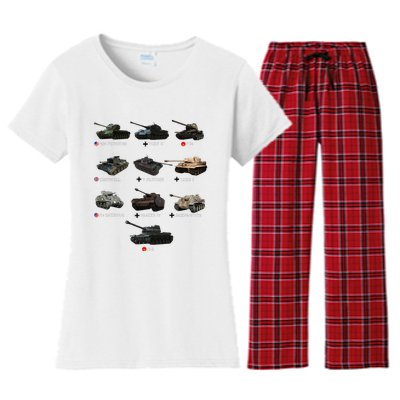 World Tanks Type American Enthusiast Military Lover Machine Women's Flannel Pajama Set