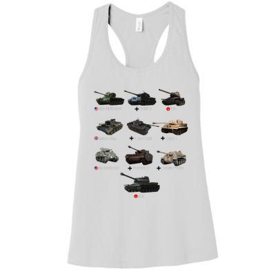 World Tanks Type American Enthusiast Military Lover Machine Women's Racerback Tank