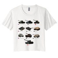 World Tanks Type American Enthusiast Military Lover Machine Women's Crop Top Tee