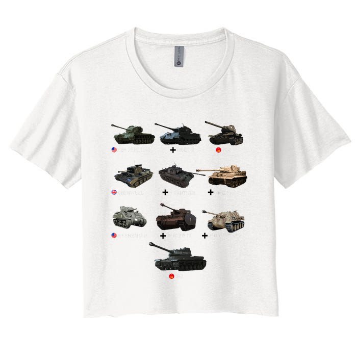 World Tanks Type American Enthusiast Military Lover Machine Women's Crop Top Tee