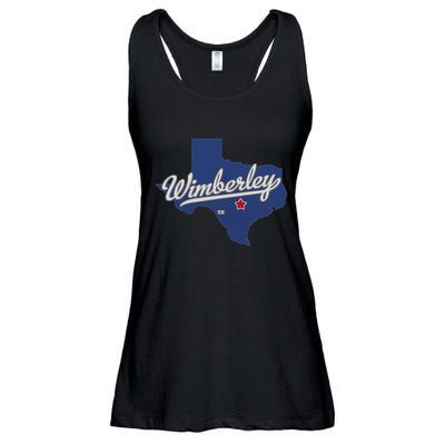 Wimberley Texas Tx Map Ladies Essential Flowy Tank