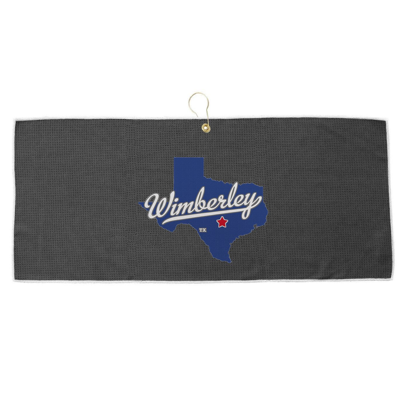 Wimberley Texas Tx Map Large Microfiber Waffle Golf Towel