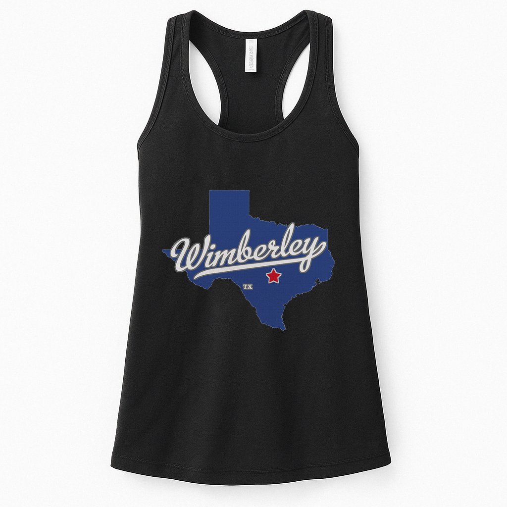 Wimberley Texas Tx Map Womens Tank Top