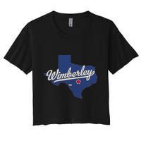 Wimberley Texas Tx Map Women's Crop Top Tee