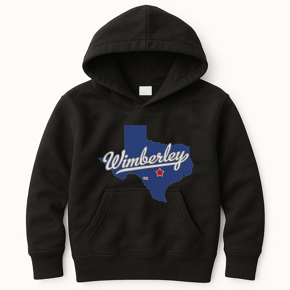 Wimberley Texas Tx Map Kids Hoodie