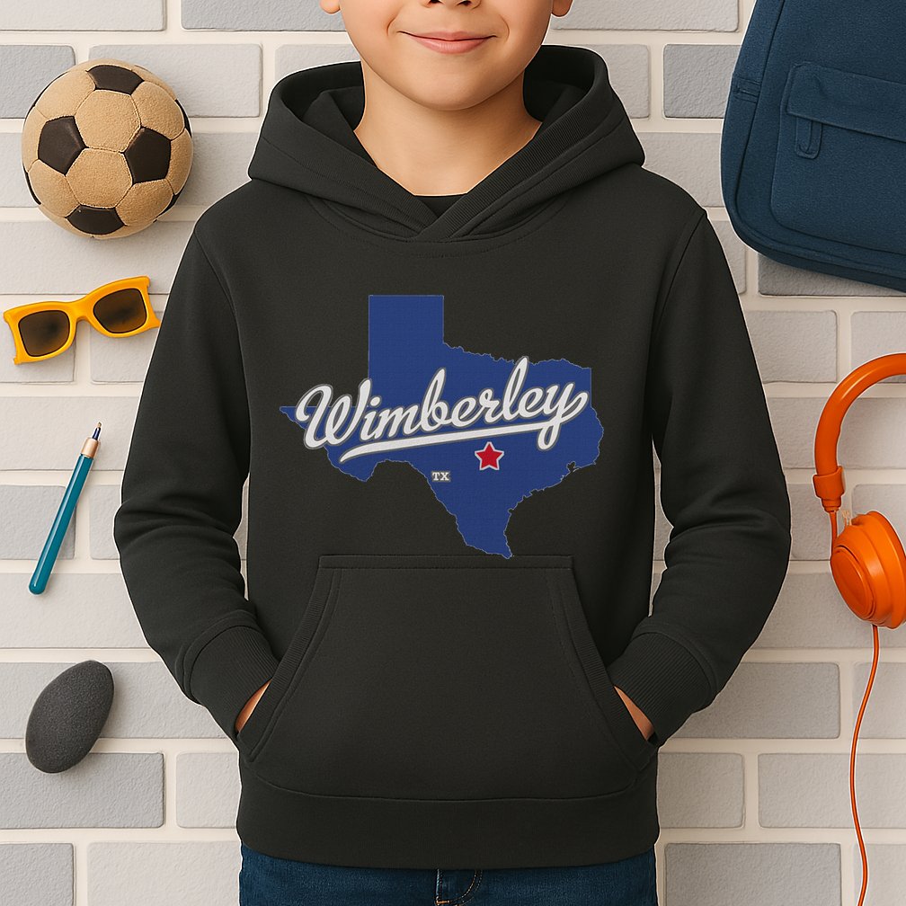 Wimberley Texas Tx Map Kids Hoodie