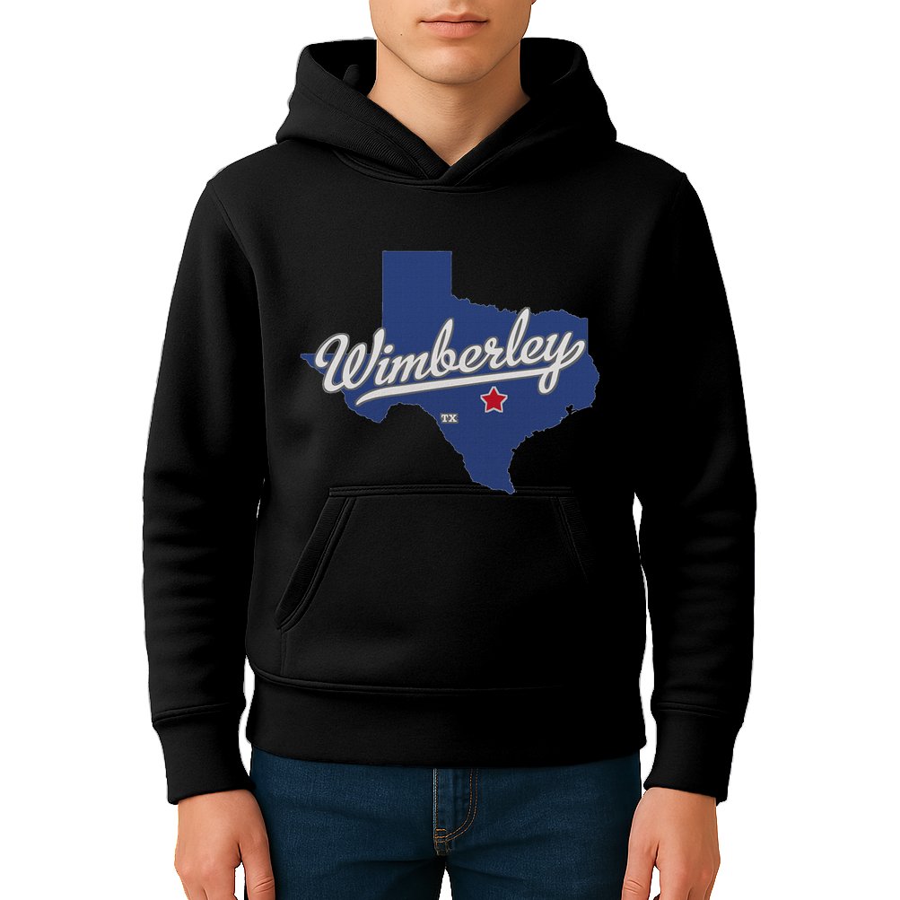 Wimberley Texas Tx Map Kids Hoodie