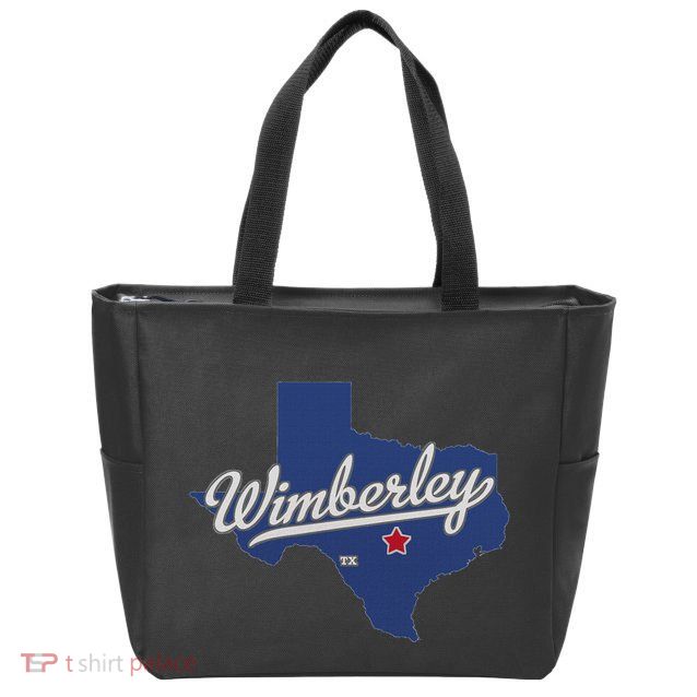 Wimberley Texas Tx Map Zip Tote Bag