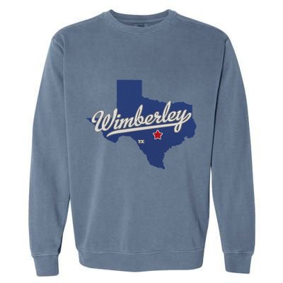Wimberley Texas Tx Map Garment-Dyed Sweatshirt