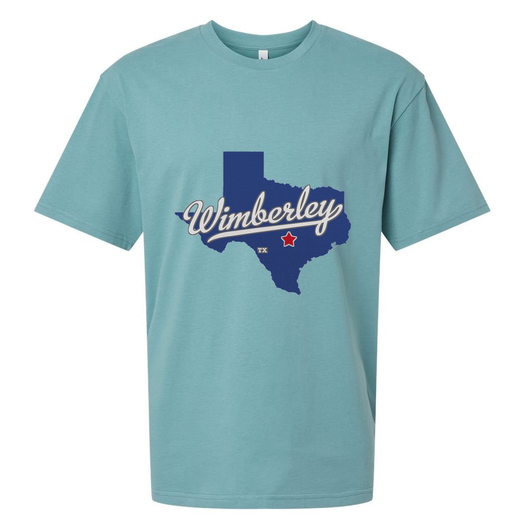 Wimberley Texas Tx Map Sueded Cloud Jersey T-Shirt