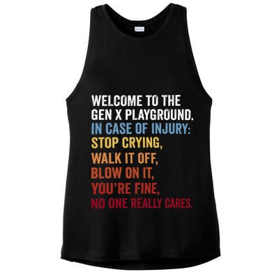 Welcome to the Gen X Playground Generation X 1980 Millennial Ladies PosiCharge Tri-Blend Wicking Tank