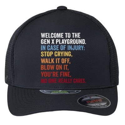 Welcome to the Gen X Playground Generation X 1980 Millennial Flexfit Unipanel Trucker Cap