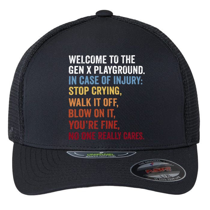 Welcome to the Gen X Playground Generation X 1980 Millennial Flexfit Unipanel Trucker Cap