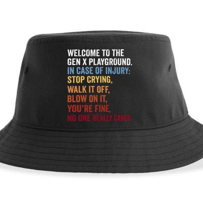 Welcome to the Gen X Playground Generation X 1980 Millennial Sustainable Bucket Hat